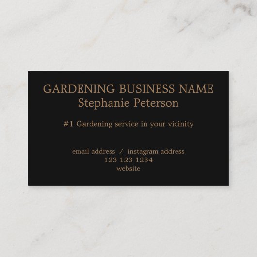 クラッシーエレガントブラックカスタム薄紫ガーデニング 名刺 (裏面)