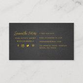 クラッシーエレガントブラック金ゴールドパイナップル実在エテート 名刺 (裏面)