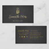 クラッシーエレガントブラック金ゴールドパイナップル実在エテート 名刺 (正面/裏面)