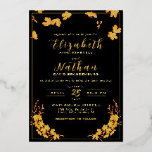 クラッシーエレガントブラック金ゴールドフローラ結婚ズ