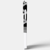 クラッシーエレガントブラック&シルバーメタルモノグラム名 Case-Mate iPhoneケース (裏面 / 左)