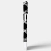 クラッシーエレガントブラック&シルバーメタルモノグラム名 Case-Mate iPhoneケース (裏面 / 右)