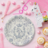 クラッシーエレガントブルーベージュエクエストリアントワール ペーパープレート (パーティー)