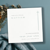 クラッシーエレガントブルーミニマルタイポグラフィバプテスマ スタンダードカクテルナプキン