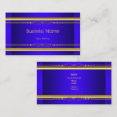 クラッシーエレガントブルー王室のイエロー金ゴールド会社 名刺 (正面/裏面)