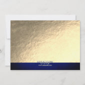 クラッシーエレガントブルー/金ゴールド誕生日パーティー 招待状 (裏面)