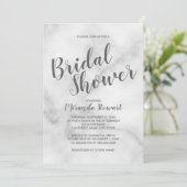 クラッシーエレガントホワイトマーブルブライダルシャワー 招待状 (スタンド正面)