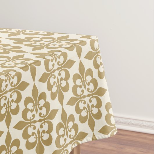 クラッシーエレガントホワイト金ゴールドダマスク テーブルクロス (インサイチュ)