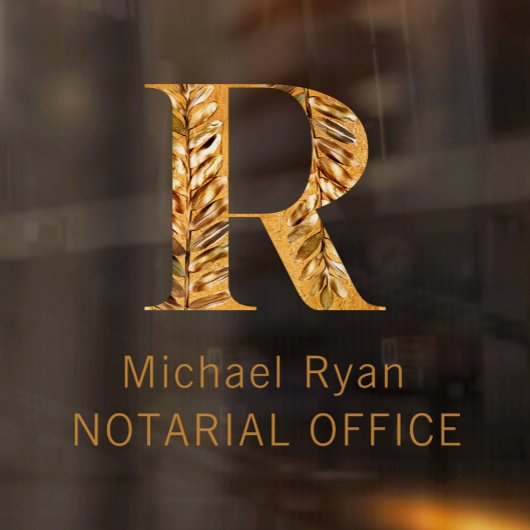 クラッシーエレガントホワイト&金ゴールドモノグラパーソナライズされたム ウィンドウサイン