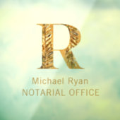 クラッシーエレガントホワイト&金ゴールドモノグラパーソナライズされたム ウィンドウサイン (シート3)