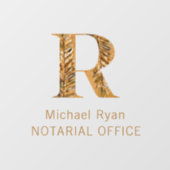 クラッシーエレガントホワイト&金ゴールドモノグラパーソナライズされたム ウィンドウサイン (シート)