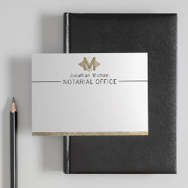 クラッシーエレガントホワイト&金ゴールドモノグラパーソナライズされたム ノートカード