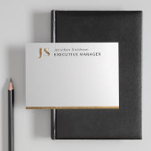 クラッシーエレガントホワイト&金ゴールドモノグラパーソナライズされたム ノートカード