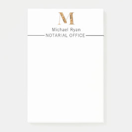 クラッシーエレガントホワイト&金ゴールドモノグラパーソナライズされたム ポストイット