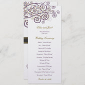 クラッシーエレガントボホパープルらせん状結婚式 プログラム (正面/裏面)