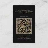 クラッシーエレガントマンダラシックラグジュアリーブラック&金ゴールド 名刺 (裏面)