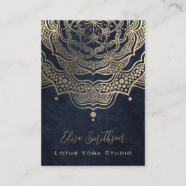 クラッシーエレガントマンダラシック高級金ゴールドネイビーブルー 名刺