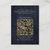 クラッシーエレガントマンダラシック高級金ゴールドネイビーブルー 名刺 (裏面)