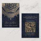 クラッシーエレガントマンダラシック高級金ゴールドネイビーブルー 名刺 (正面/裏面)