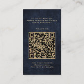 クラッシーエレガントマンダラシック高級金ゴールドネイビーブルー 名刺 (裏面)