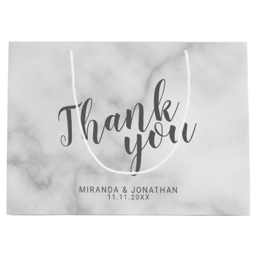 クラッシーエレガントマーブル結婚式の引き出物 ラージペーパーバッグ (正面)