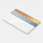 クラッシーエレガントラグジュアリースチールブルーストライプ金ゴールド ポストイット (アングル)