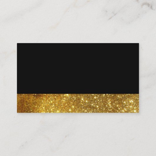 クラッシーエレガントラグジュアリーブラック&金ゴールドグリッター 名刺 (裏面)