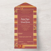 クラッシーエレガントラグジュアリーモダンサマーフローラ結婚ズ オールインワン招待状 (内側)