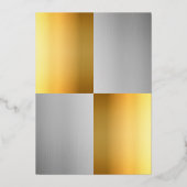 クラッシーエレガントラグジュアリーモダンズ結婚シルバー金ゴールド 箔招待状 (裏面)