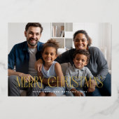 クラッシーエレガントラックスメリークリスマスフォントオーバーレイ 箔シーズンカード (正面)