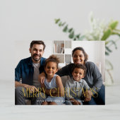 クラッシーエレガントラックスメリークリスマスフォントオーバーレイ 箔シーズンカード (立ち正面)