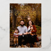 クラッシーエレガントラックスメリークリスマスフォントオーバーレイ 箔シーズンカード (正面)