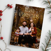 クラッシーエレガントラックスメリークリスマスフォントオーバーレイ 箔シーズンカード