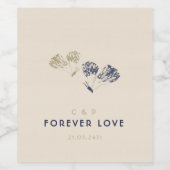 クラッシーエレガントラブお洒落蝶モノグラム ワインラベル (シングルラベル)