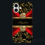 クラッシーエレガントレッドブラック金ゴールドダマスクジュエル iPhone 16 PLUSケース<br><div class="desc">エリートレッドエレガントブラック金ゴールドダマスクジュエル上品な金ゴールドダマスクフローラ女性と女の子のための素晴らしいiPadカバーエレガント。Zizzagoこのデザインを作成した注いでくださいすべてのフラットイメージ！彼らはグリッター、ダイヤモンドの宝石や弓を持っ実在ていない!!</div>