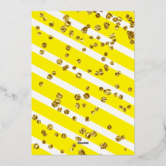 クラッシーエレガントレモンブライダルシャワー実在ホイルインバート 箔招待状 (裏面)