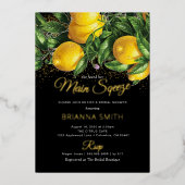 クラッシーエレガントレモンブライダルシャワー実在 箔招待状 (正面)