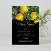 クラッシーエレガントレモンブライダルシャワー実在 箔招待状 (立ち正面)