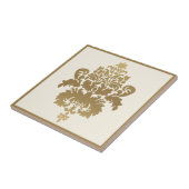 クラッシーエレガントヴィンテージホワイト金ゴールドダマスク タイル (側面)