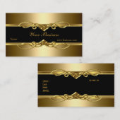 クラッシーエレガント華美金ゴールドオン金ゴールドブラック 名刺 (正面/裏面)