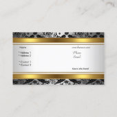 クラッシーエレガント金ゴールドグレイフローラブラック銀 名刺 (裏面)