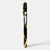 クラッシーエレガント金ゴールドゼブラブラックフローラ Case-Mate iPhoneケース (裏面 / 左)