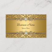 クラッシーエレガント金ゴールドダマスクエンボスジュエル 名刺 (正面)
