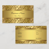 クラッシーエレガント金ゴールドダマスクエンボスルック 名刺 (正面/裏面)