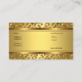 クラッシーエレガント金ゴールドダマスクエンボスルック 名刺 (裏面)