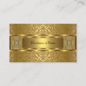 クラッシーエレガント金ゴールドダマスクエンボスルック 名刺 (正面)