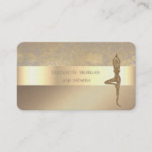 クラッシーエレガント金ゴールドモダングリッターヨガガガール 名刺 (正面)