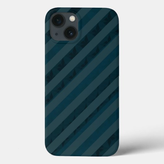 クラッシーカスタムダークアクア&ネイビーブルーストライプズ Case-Mate iPhoneケース (裏面)