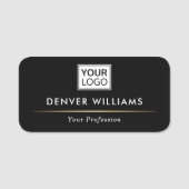 クラッシーカスタムディバイダエレガントーのロゴ黒の名前タグ 名札 (正面)