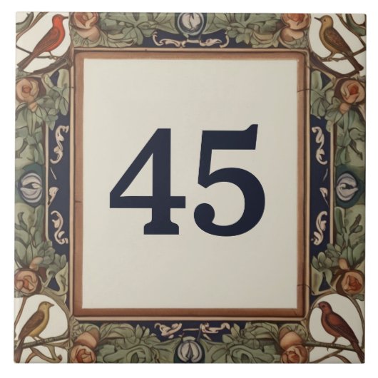 クラッシーカスタムバードプレートハウス番号プラーク タイル (正面)